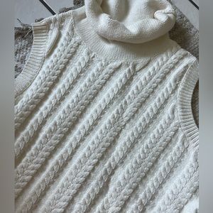 Derek Lam 10 Crosby ivory sleeveless turtleneck NO WOOL